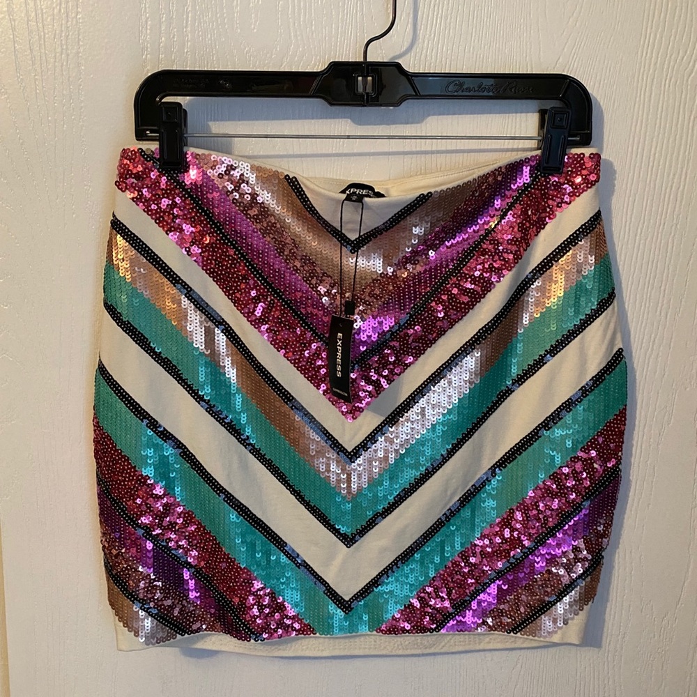 Express sequin skirt